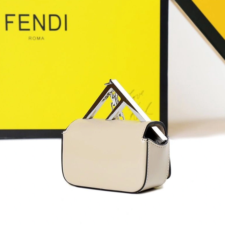 Cheap Leather Bag Fendi Calf F In Beige Nano 0809